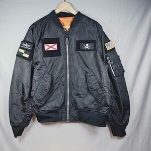 Alpha Industries MA-1 Flight Bomber Jacket Black Reversible Large